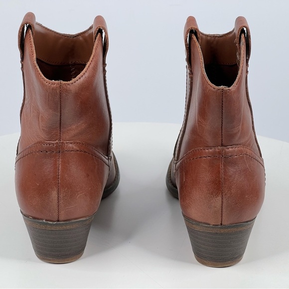 Kenneth Cole Booties Tale spin Ankle Boots Western Brown Leather Cowgirl Boho 6 - Picture 5 of 17